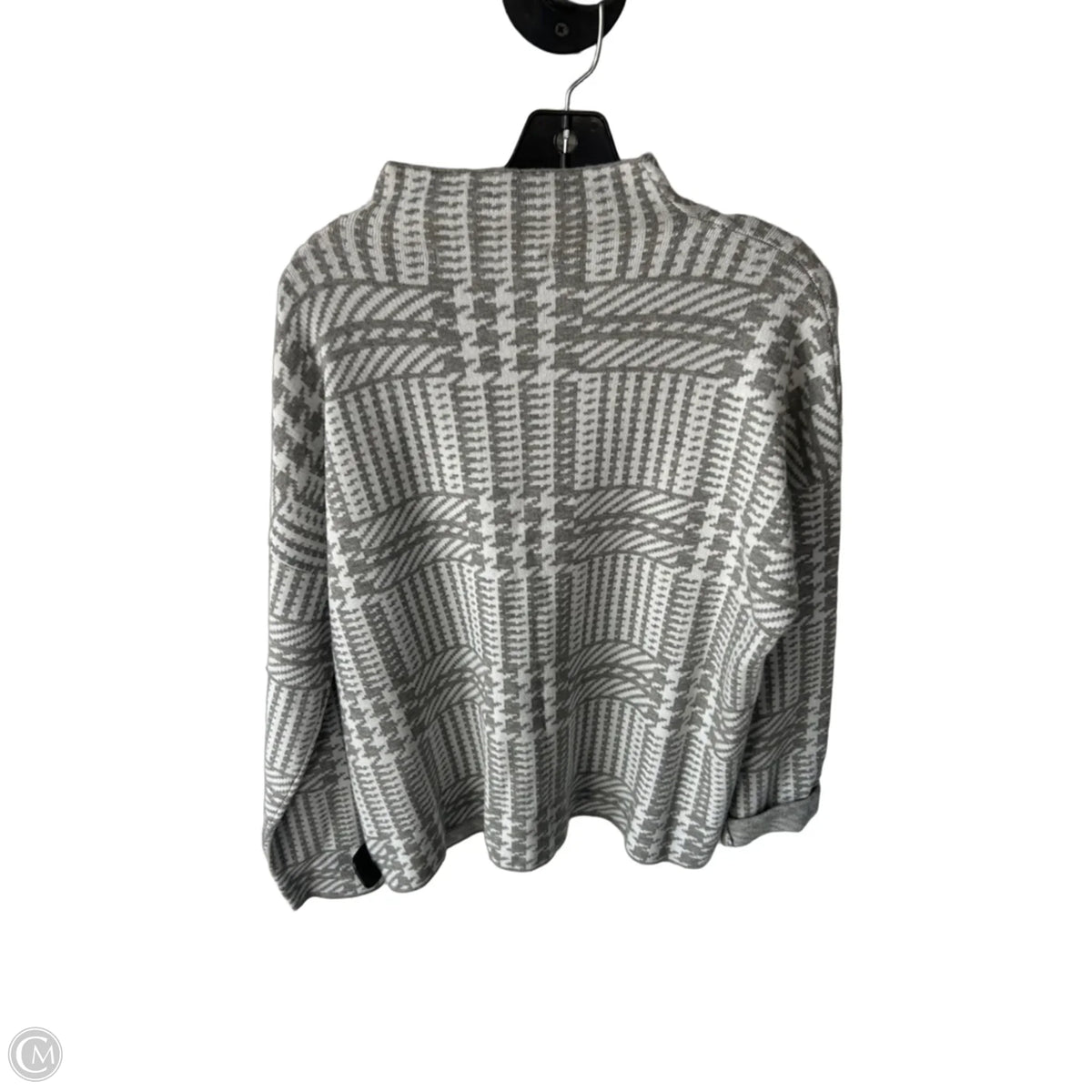 Sweater By Max Studio In Grey & White, Size: L