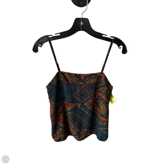 Blouse Sleeveless By Allison Joy In Blue & Gold, Size: Xs