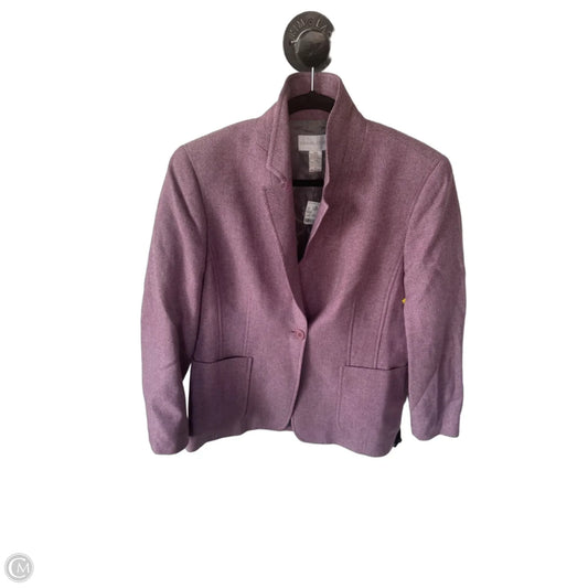 Blazer By Casual Corner In Grey & Purple, Size: L
