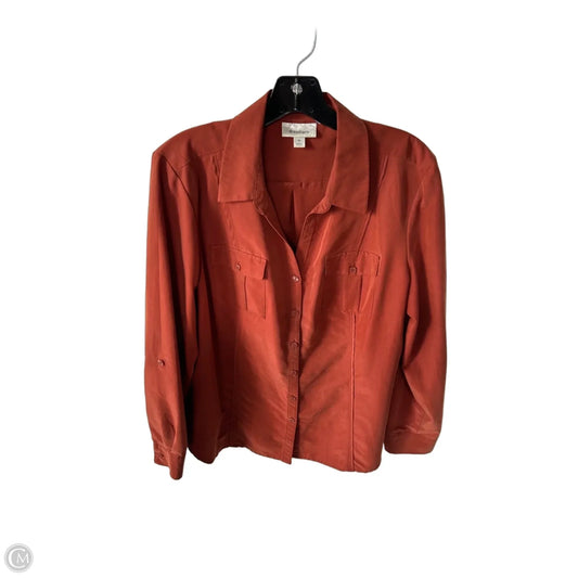 Blouse Long Sleeve By Dressbarn In Orange, Size: Xl