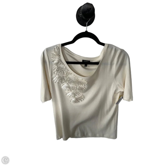 Top Short Sleeve By Talbots In Cream, Size: L