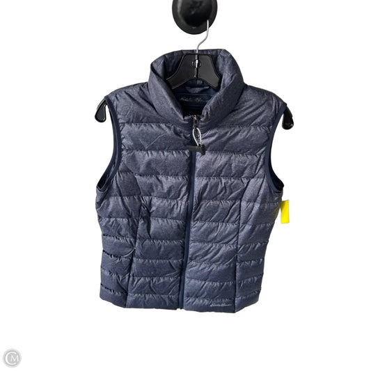 Vest Puffer & Quilted By Eddie Bauer In Blue, Size: M