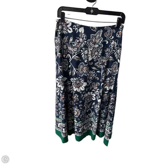 Skirt Midi By Loft In Blue & Brown, Size: 4
