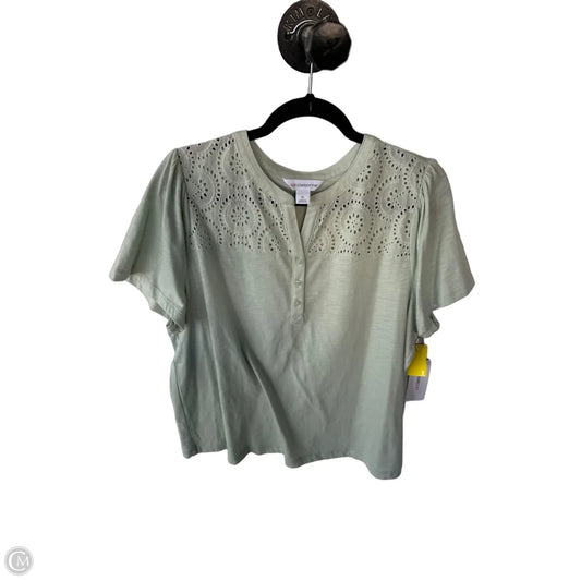 Top Short Sleeve By Liz Claiborne In Green, Size: Xl