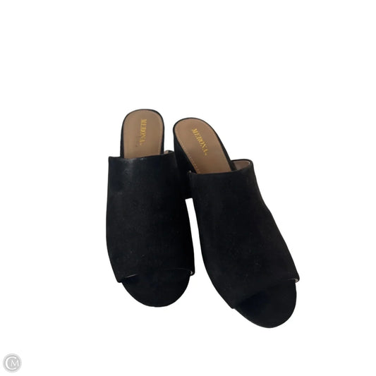Sandals Heels Block By Merona In Black, Size: 6.5