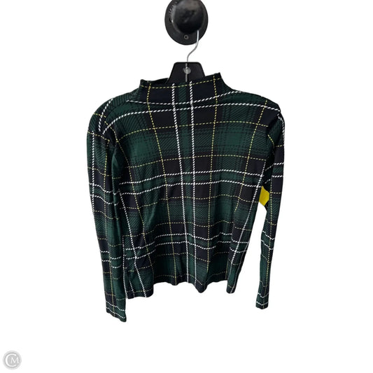 Top Long Sleeve By Ann Taylor In Green & Yellow, Size: M