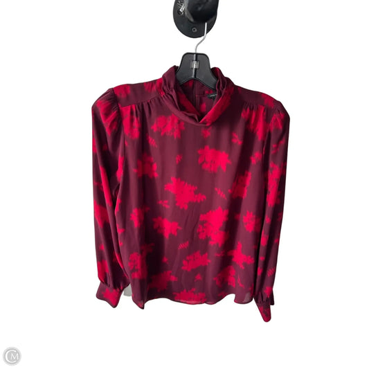 Blouse Long Sleeve By Ann Taylor In Purple & Red, Size: S