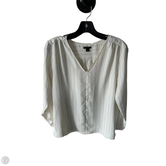 Blouse Long Sleeve By Ann Taylor In Black & Cream, Size: S