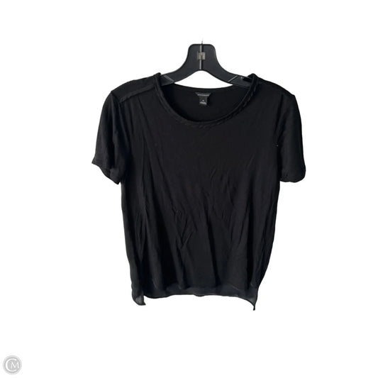 Blouse Short Sleeve By Ann Taylor In Black, Size: S