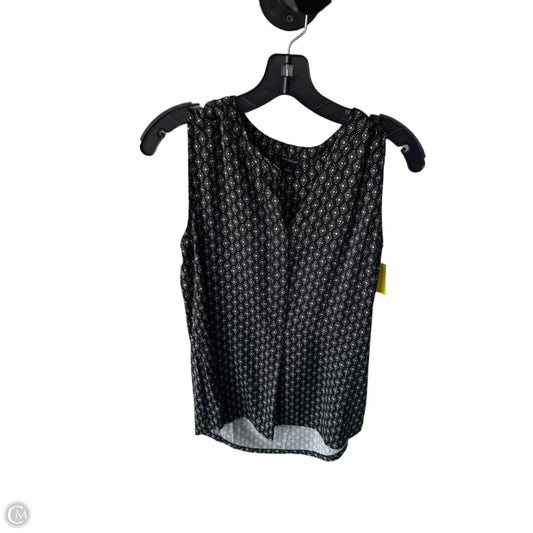 Blouse Sleeveless By Ann Taylor In Black & Cream, Size: S
