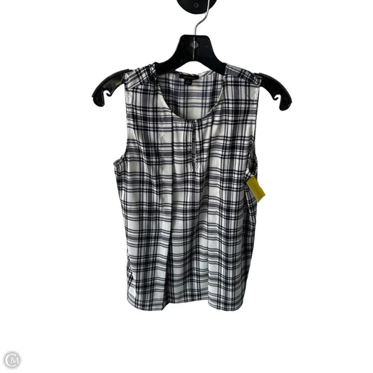 Blouse Sleeveless By Ann Taylor In Blue & White, Size: S
