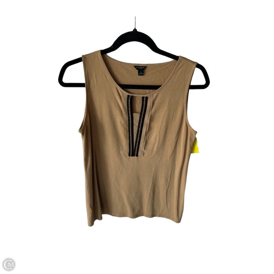 Blouse Sleeveless By Ann Taylor In Gold & Tan, Size: S