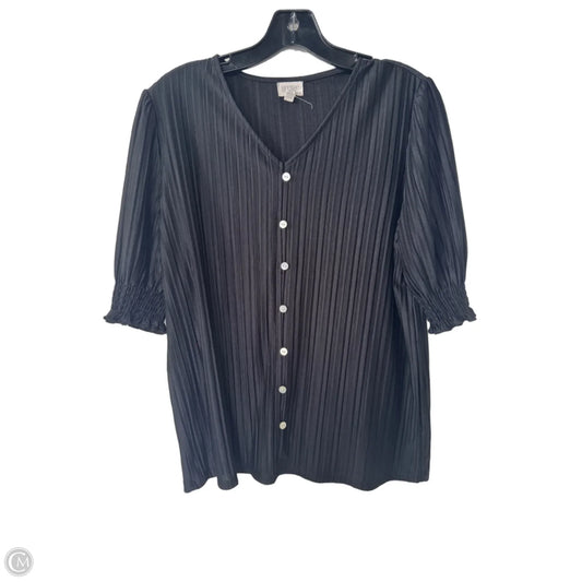 Blouse Short Sleeve By Clothes Mentor In Black, Size: M