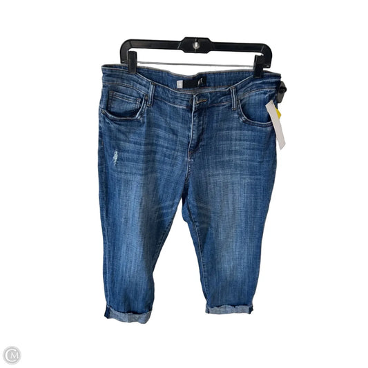 Jeans Cropped By Kut In Blue Denim, Size: 14
