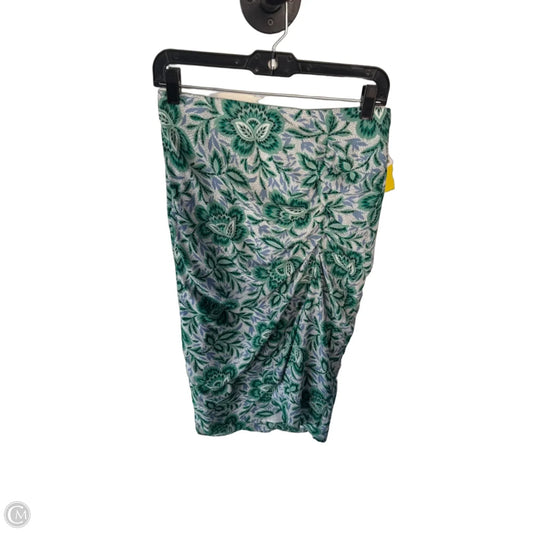 Skirt Midi By Ann Taylor In Green & White, Size: 6p