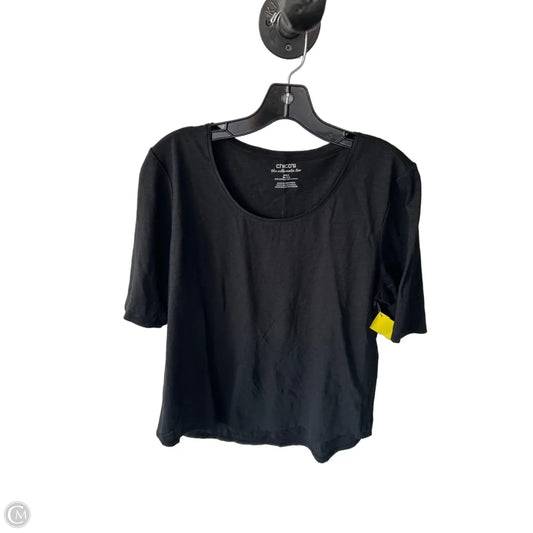 Top Short Sleeve Basic By Chicos In Black, Size: L