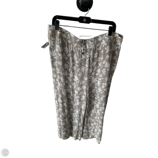 Pants Wide Leg By Ab Studio In Tan & White, Size: Xxl