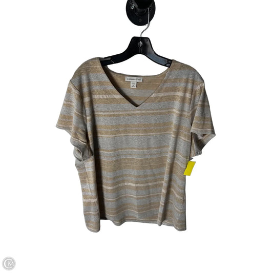 Top Short Sleeve By Coldwater Creek In Gold & Silver, Size: 2x