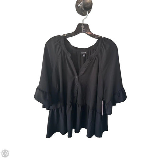 Blouse Short Sleeve By Torrid In Black, Size: 2x