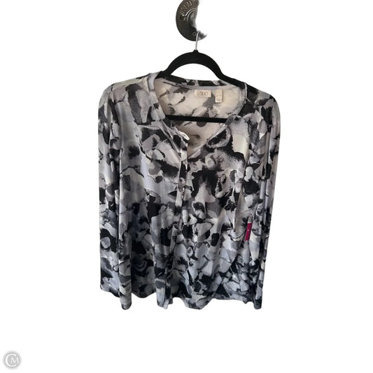 Top LS By Logo In Black & Grey, Size: Xl