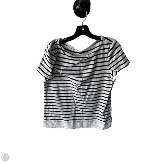 Top Short Sleeve By Tommy Hilfiger In Blue & White, Size: L