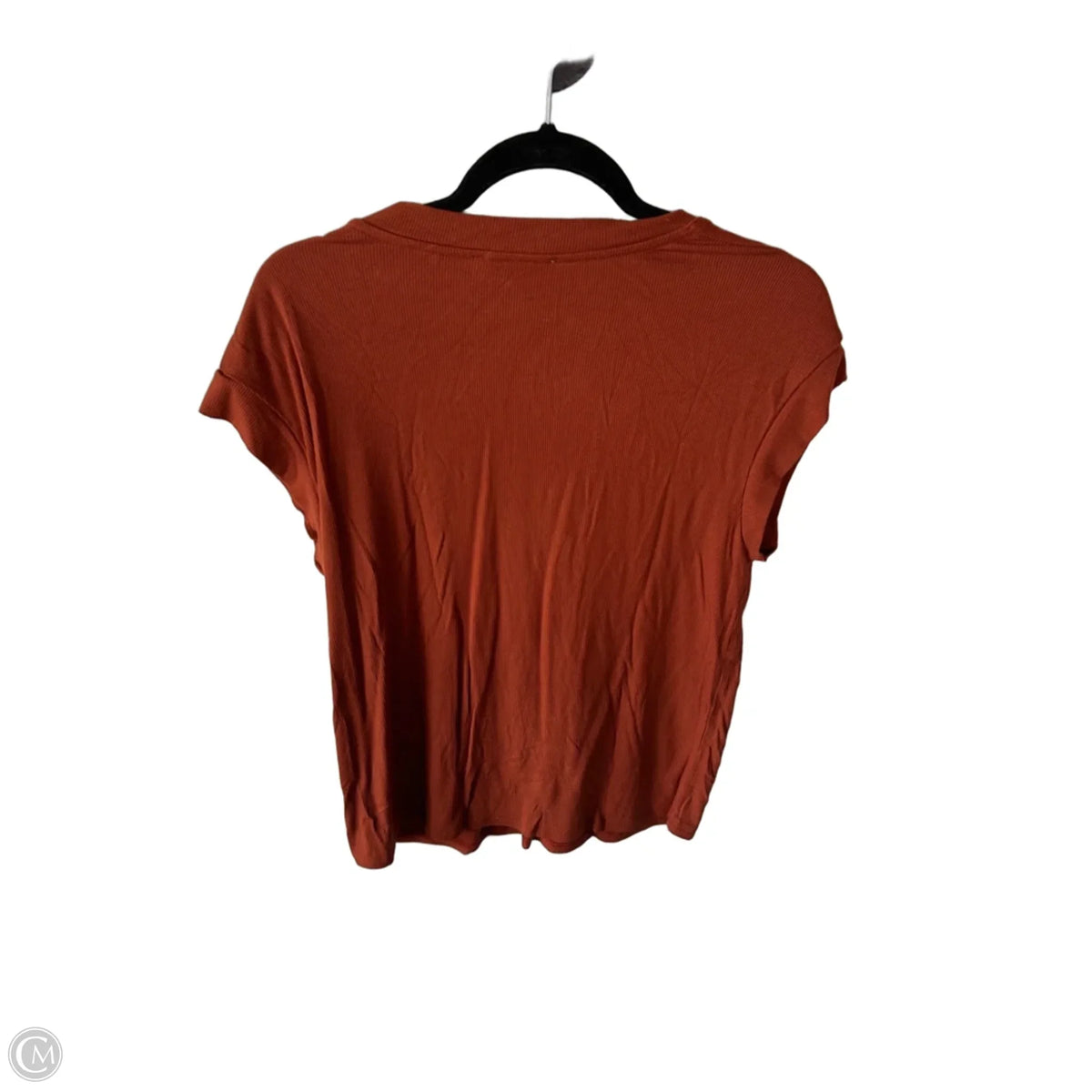 Top Short Sleeve Basic By Green Envelope In Brown & Orange, Size: M