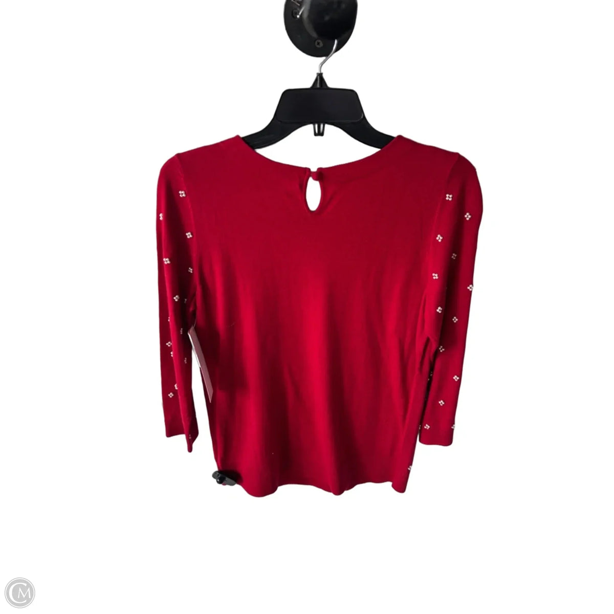Sweater By Talbots In Red & White, Size: M