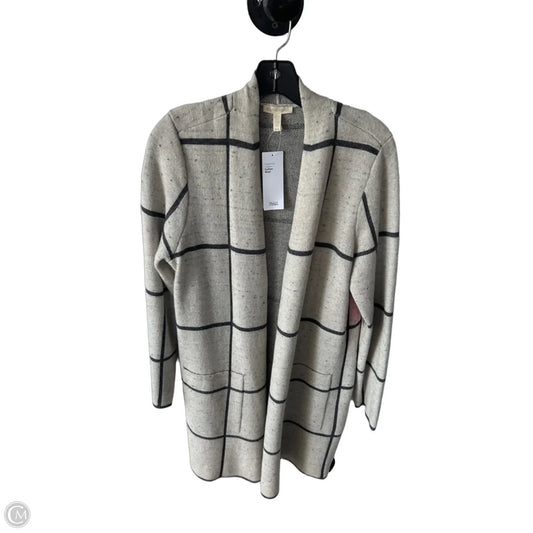 Sweater Cardigan By Eileen Fisher In Cream & Grey, Size: M