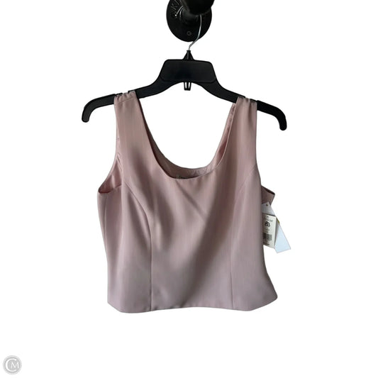 Blouse Sleeveless By Cmb In Pink & White, Size: L