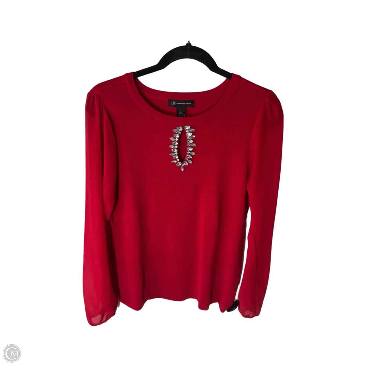 Sweater By Inc In Red & Silver, Size: L