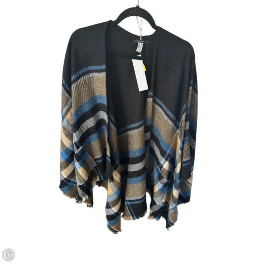 Shawl By Tahari In Black & Blue, Size: Osfm
