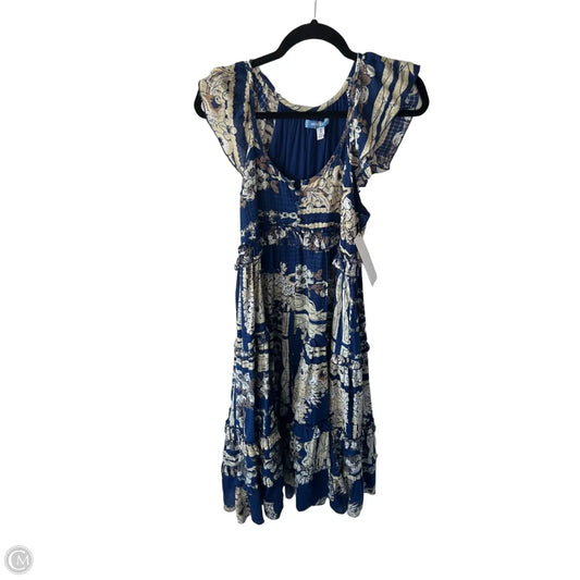 Dress Casual Maxi By Urban Outfitters In Blue & Cream, Size: M