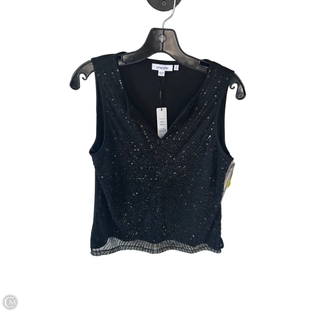 Blouse Sleeveless By Chicos In Black, Size: M