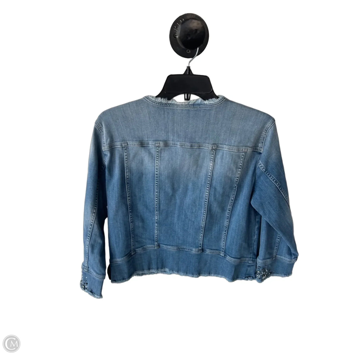Jacket Denim By Clothes Mentor In Blue & Silver, Size: S