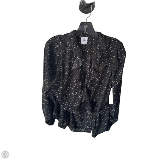 Blouse Long Sleeve By Cabi In Black & Yellow, Size: M