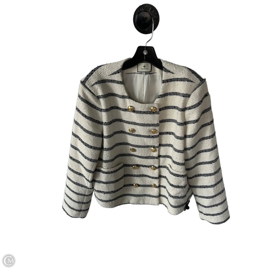 Blazer Designer By Tuckernuck In Blue & Cream, Size: Xxl