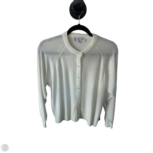 Sweater Cardigan By Lord And Taylor In Ivory, Size: Mp