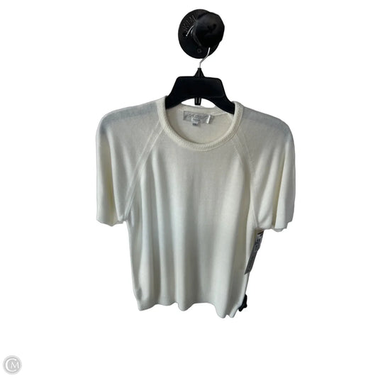 Sweater Short Sleeve By Lord And Taylor In Ivory, Size: Sp