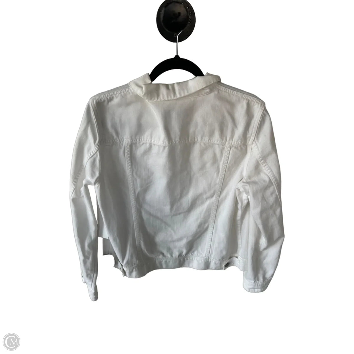 Jacket Denim By Talbots In White Denim, Size: Lp