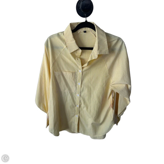 Blouse Long Sleeve By Cme In Yellow, Size: M