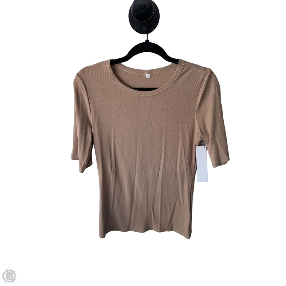 Top Short Sleeve Basic By Cme In Tan, Size: M