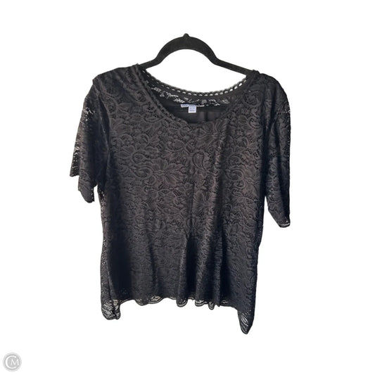 Blouse Short Sleeve By Isaac Mizrahi Live Qvc In Black, Size: Xl