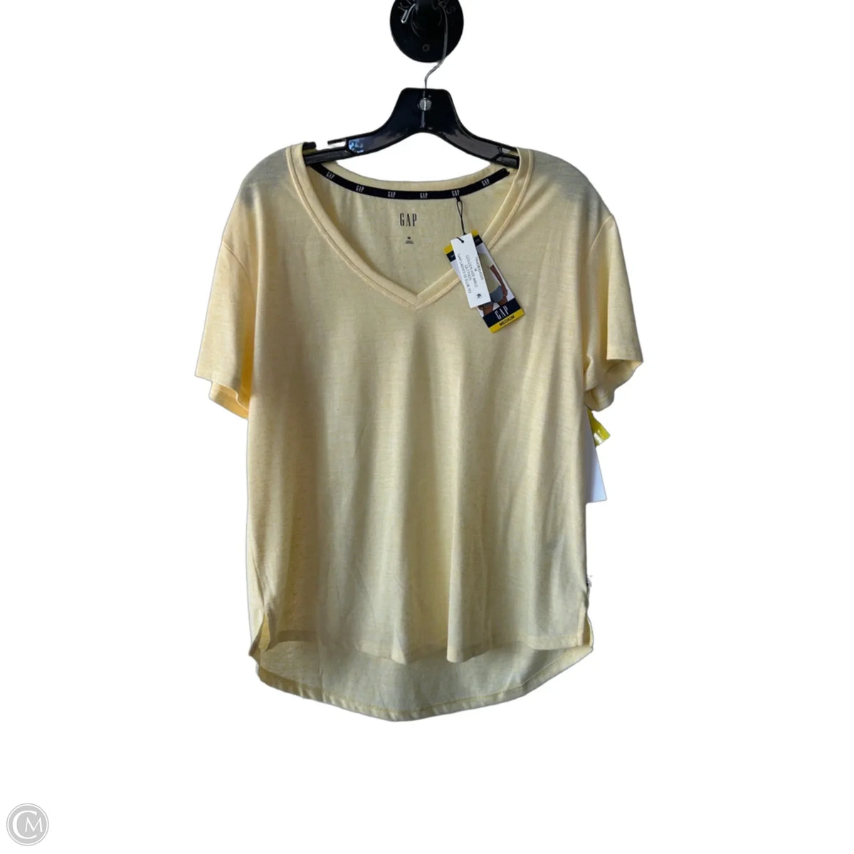 Top Short Sleeve Basic By Gap In Yellow, Size: M