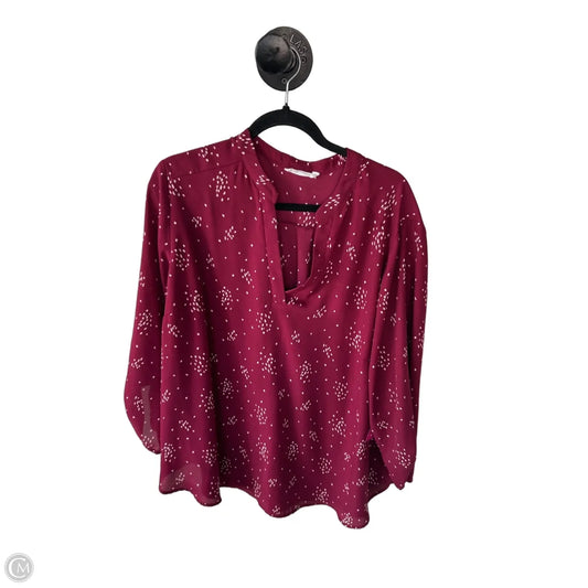 Blouse Long Sleeve By Lush In Red & White, Size: 3x