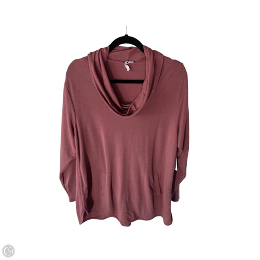 Tunic Long Sleeve By Cable And Gauge In Pink, Size: 1x