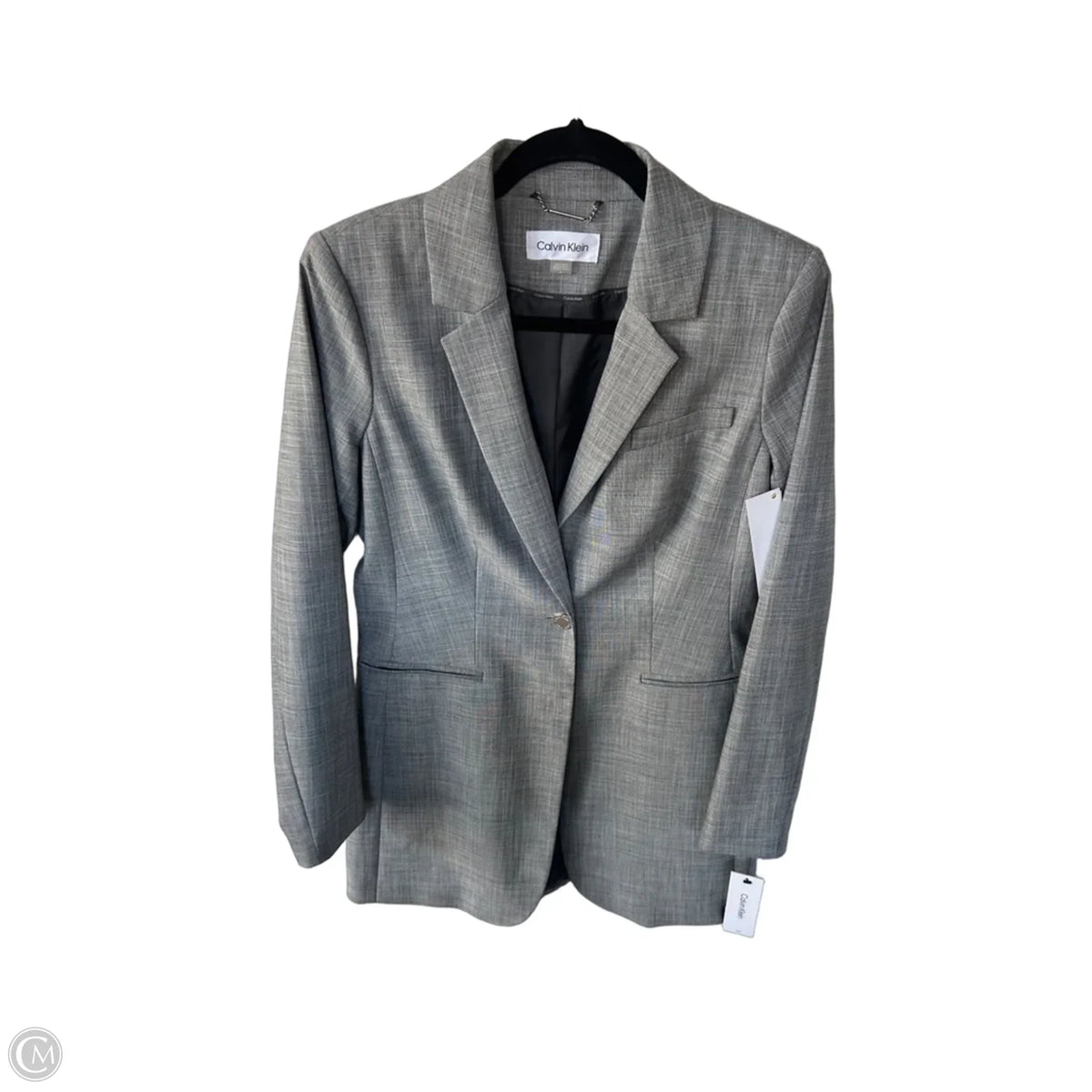 Blazer By Calvin Klein In Grey, Size: M