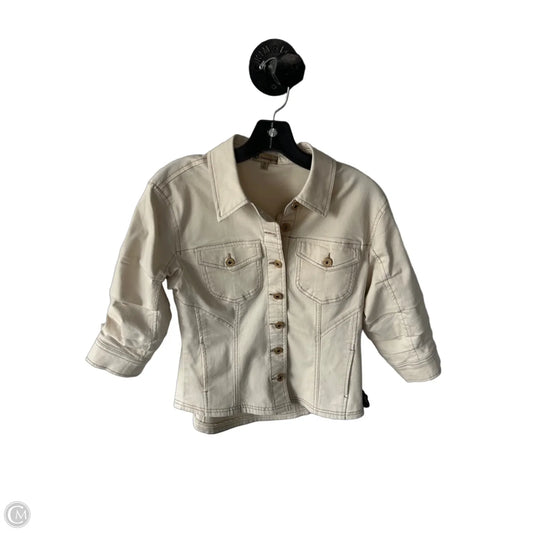 Jacket Denim By Democracy In Cream Denim, Size: Xs