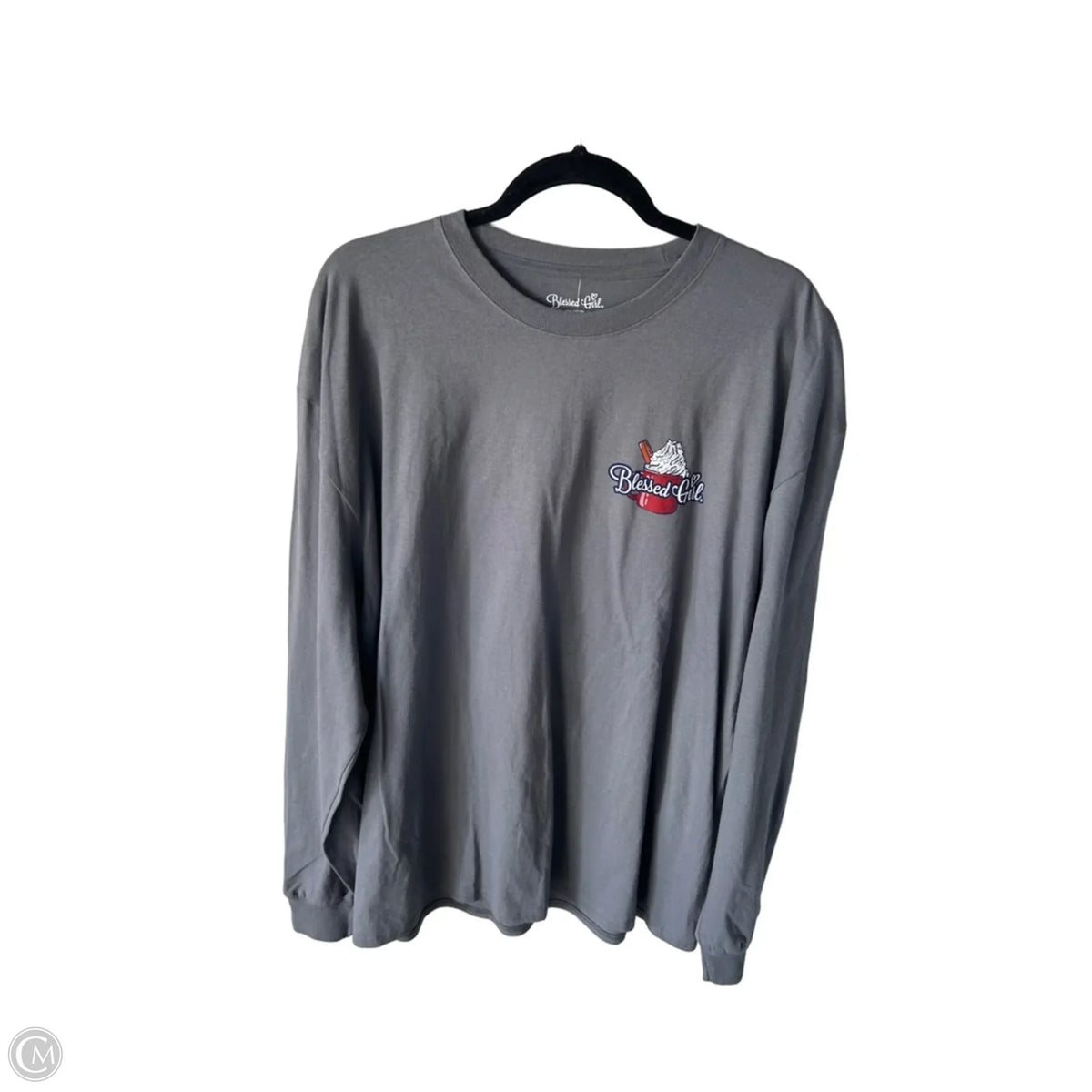 Top Long Sleeve Basic By Clothes Mentor In Grey, Size: 2x
