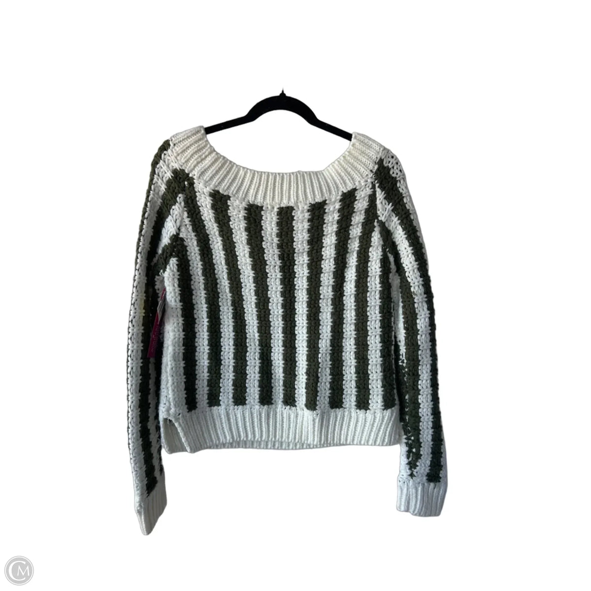Sweater By Cozy In Green & White, Size: M
