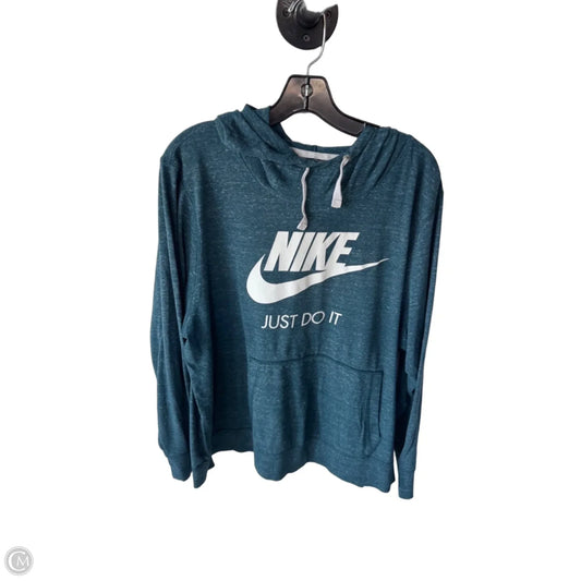 Athletic Sweatshirt Hoodie By Nike In Blue & White, Size: 2x